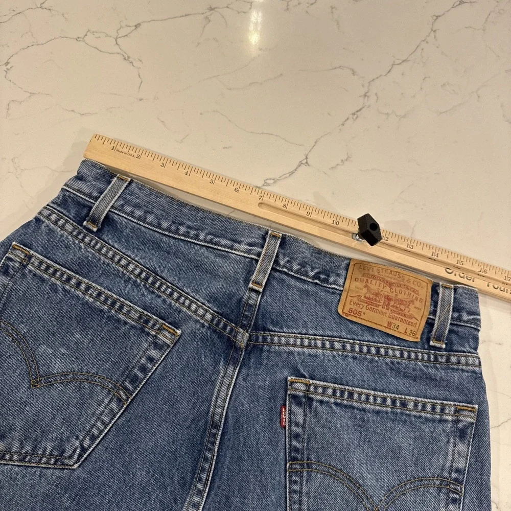 Vintage Levis 505 Jeans Mens 32 x 36‎ Denim Regular Fit Straight Leg 90s